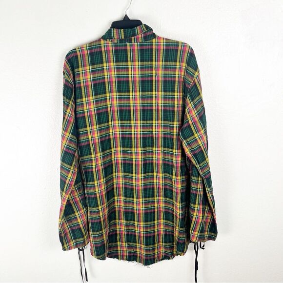 SAVAGE x FENTY Tied Up Tartan Plaid PJ Raw Hem Sleep Shirt, Size XL - Picture 2 of 10